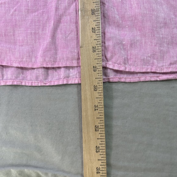 Patrick James Shirt Mens Large Pink Linen Button Up Classic Fit Casual - Picture 5 of 10